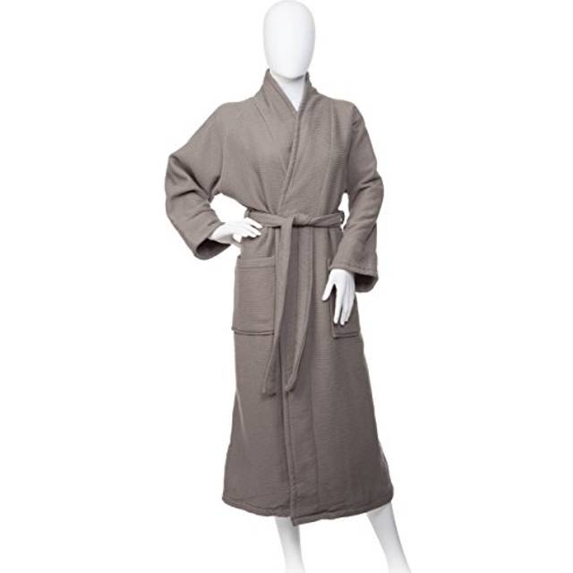 Superior Long-Staple Cotton Unisex Waffle Weave Bath Robe - Charcoal  Small