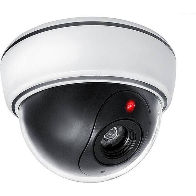 Dummy Camera Cctv Security Fake Abs Wall Ceiling Mount Indoor Led Red Light Uk