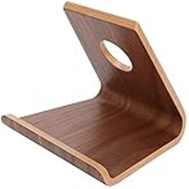 Atyhao Tablet Stand, Desktop Cell Phone Stand Holder Wooden Nut-Brown Double Sides Desktop Tablet PC Mobile Phone Stand Support Bracket for