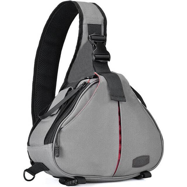 (Dark Grey) Camera Messenger Bag Photography Case Nylon Triangle Shoulder with Rain Cover for Canon Tripod for Nikon