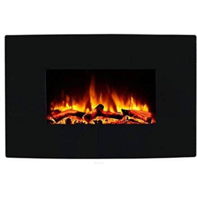 Wall Mounted Electric Fire - Black (58cm H X 91cm W X 18cm D)