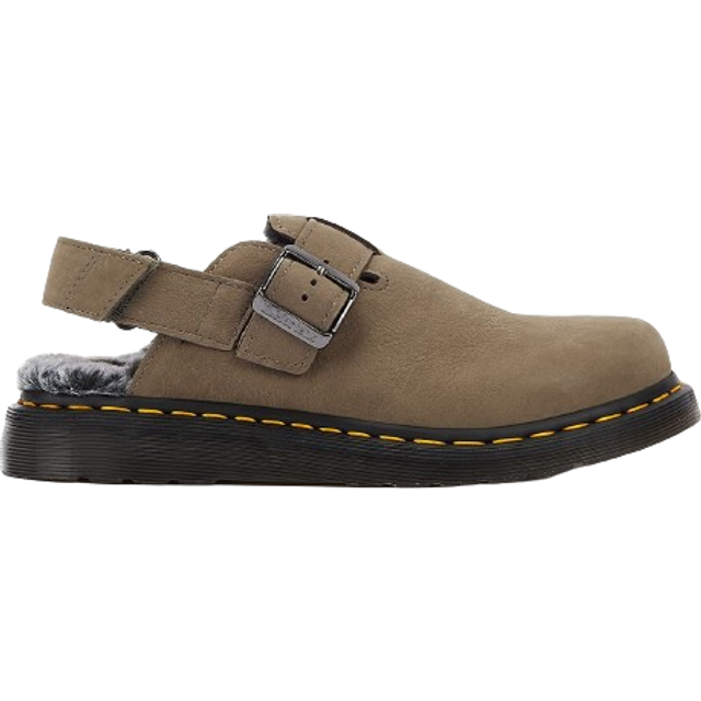 Dr. Martens Jorge II Faux Fur Lined Mules in Grey, Size: 13