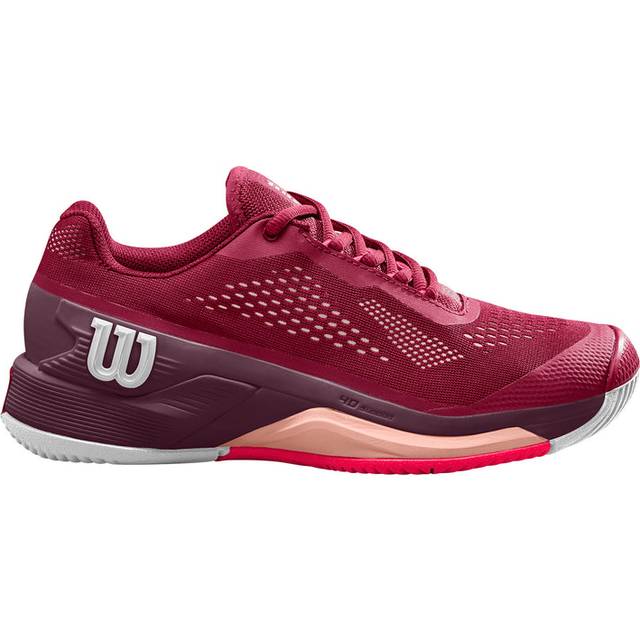 Wilson Rush Pro 4.0, Sneaker Dam, Beet Red White Tropisk Peach, 40.50 EU