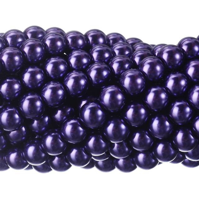 RUBYCA 200Pcs Czech Tiny Satin Luster Glass Pearl Round Beads Jewelry Making 4mm Amethyst Purple
