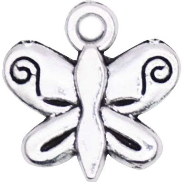 VIDRIO Pack of 80 Butterfly created for you Pendants Silver Craft Supplies for Jewelry Making Tibetan Accessories for Bracelets Necklace DIY