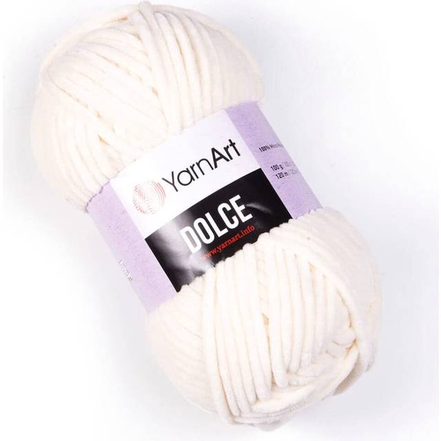 Yarn Art Dolce Yarn 100% MicroPolyester Velvet Blanket Amigurumi Super Bulky :6 Baby Chenille Yarn 1 Skein  745-LIGHT Cream
