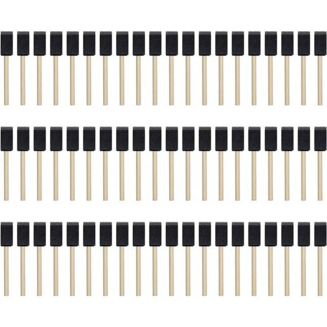 100Pcs Foam Brush,Sponge Wood Handle Paint Brush,Foam Paint Brushes,1inch Foam Brush Painting Set for Acrylics,Crafts