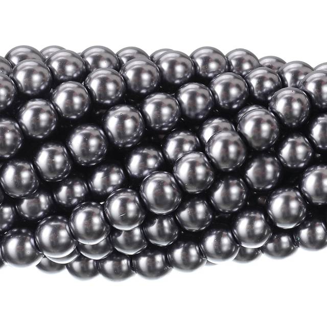 RUBYCA 200Pcs Czech Tiny Satin Luster Glass Pearl Round Beads Beading