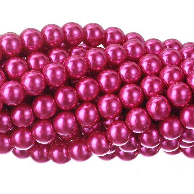 RUBYCA 200Pcs Czech Tiny Satin Luster Glass Pearl Round Beads Beading