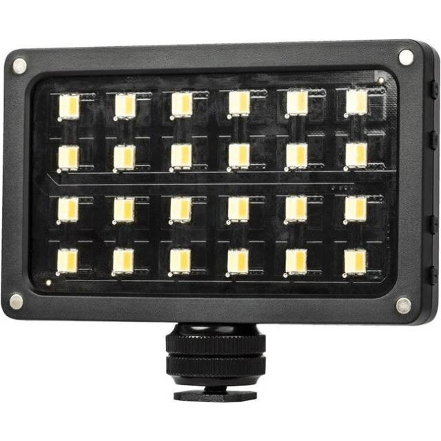 Portable LED Fill-in Video Light Lamp 24pcs Beads Adjustable Brightness with Display Screen Diffuser