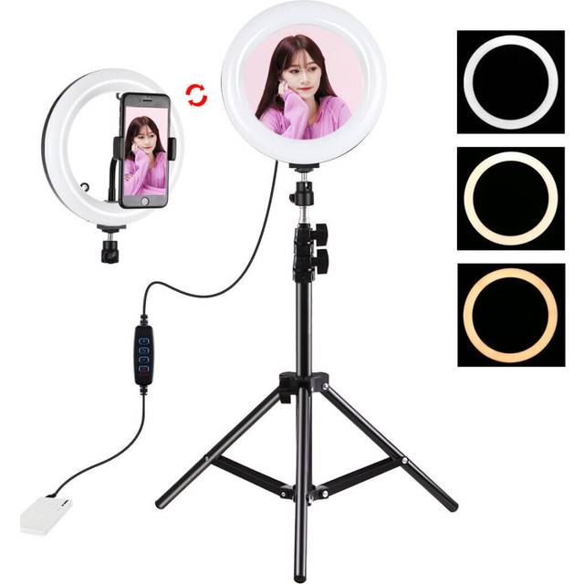 Fill Light Dual Color Temperature LED Arc Ring Lamp with Tripod for Photography Studio Live Broadcast 3200-5600K 7.9 Inch 20cm