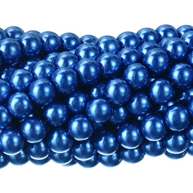 RUBYCA 200Pcs Czech Tiny Satin Luster Glass Pearl Round Beads Beading