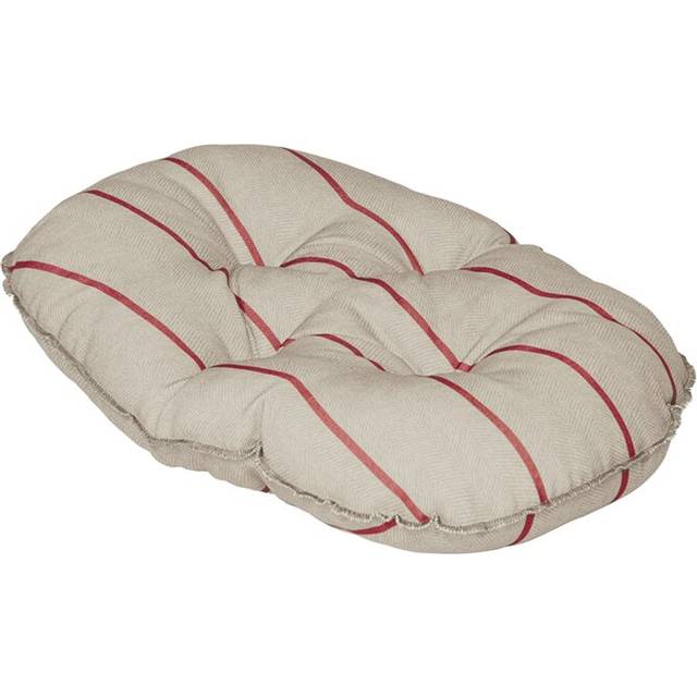 Heritage Herringbone Quilted Pet Mattress in Ivory and Red - Red;Ivory (45.72 cm)