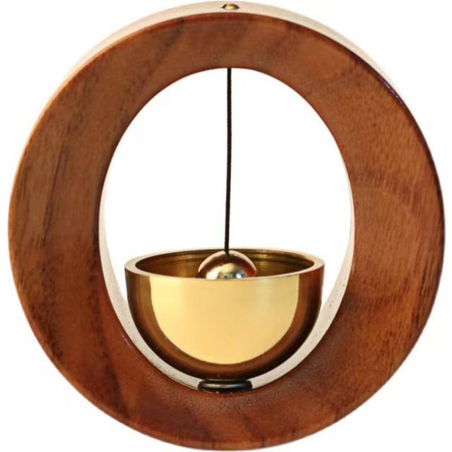 Wood Copper Wind Chime Wooden Wireless Door Bell Entrance Reminder Doorbell Aesthetic Home Doorbell B