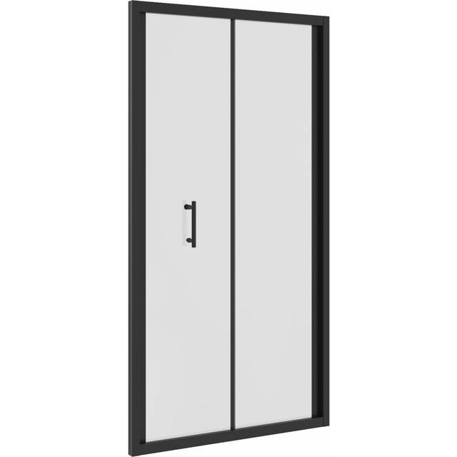 Salah 92cm W x 1900mm H Framed Bi Fold Shower Door with Clear Glass - Black (1,900mm H X 92mm W)