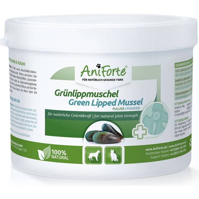 AniForte Green-lipped mussel powder for dogs and horses, 1 kg, natural green-lipped mussel powder in full fat quality, omega 3 & 6 fatty acids,