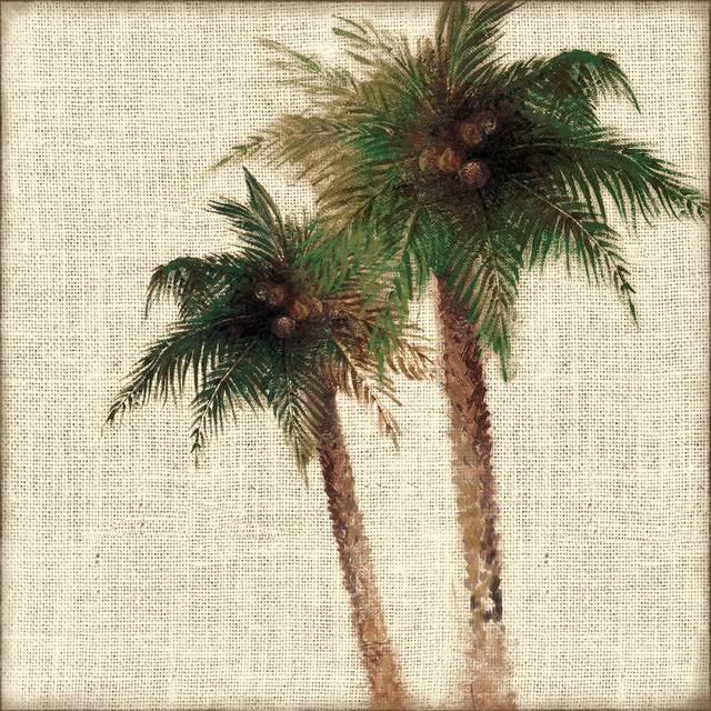 Tall Palmtrees - Wrapped Canvas Painting (30cm H x 30cm W x 3.8cm D)