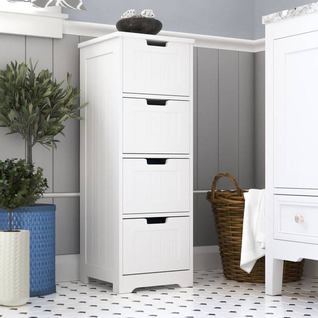 Ellaline 30cm x 83cm Free Standing Cabinet - White (535.48cm H X 193.55cm W X 193.55cm D)