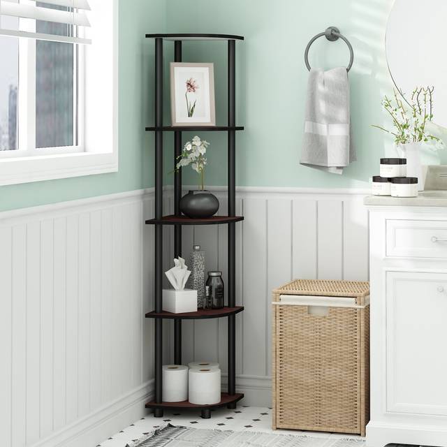Corner Bookcase - Black (146.6cm H X 29.5cm W X 29.5cm D)