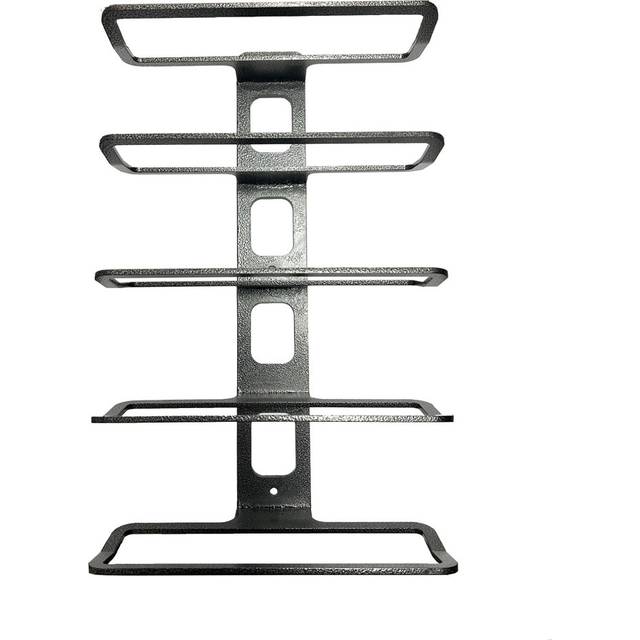 5 Bottle Wall Mounted Wine Storage Rack Metal Display Stand Holder - Antique Silver (42cm H X 23.5cm W X 11.5cm D)