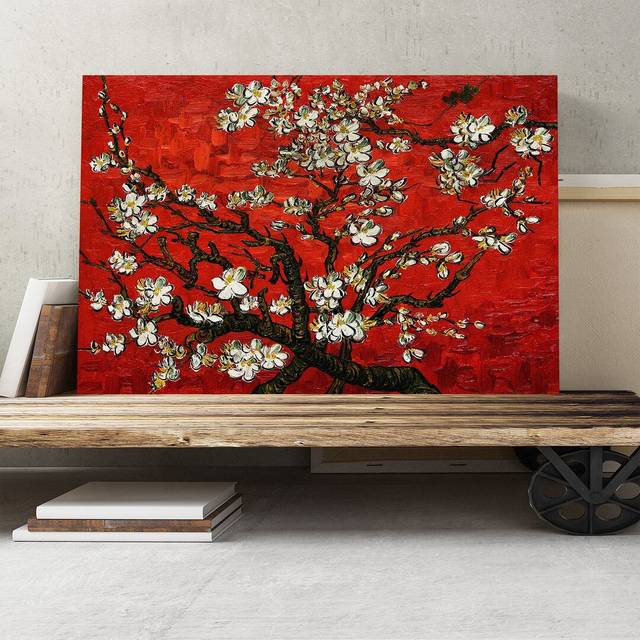 'Almond Blossom Tree 1' by Vincent Van Gogh - Wrapped Canvas Painting Print (50cm H x 76cm W)