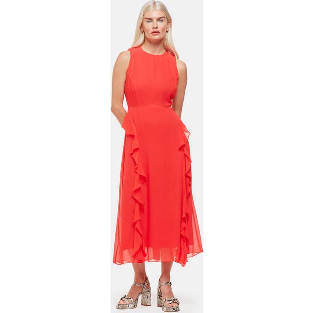 Red Petite Nellie Frill Detail Midi Dress (8)