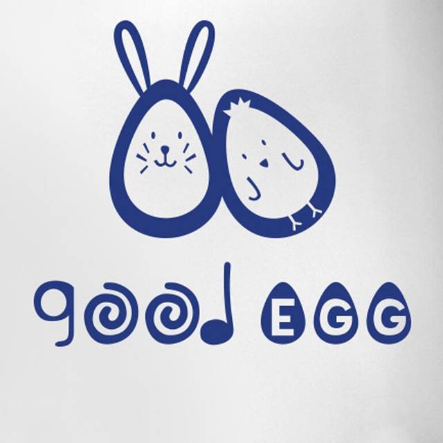 Good Egg Door Room Wall Sticker - Dark Blue (35cm H X 40cm W)