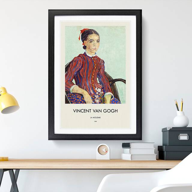La Mousme by Vincent Van Gogh - Picture Frame Art Prints - Black Framed (48cm H x 36cm W x 2cm D)