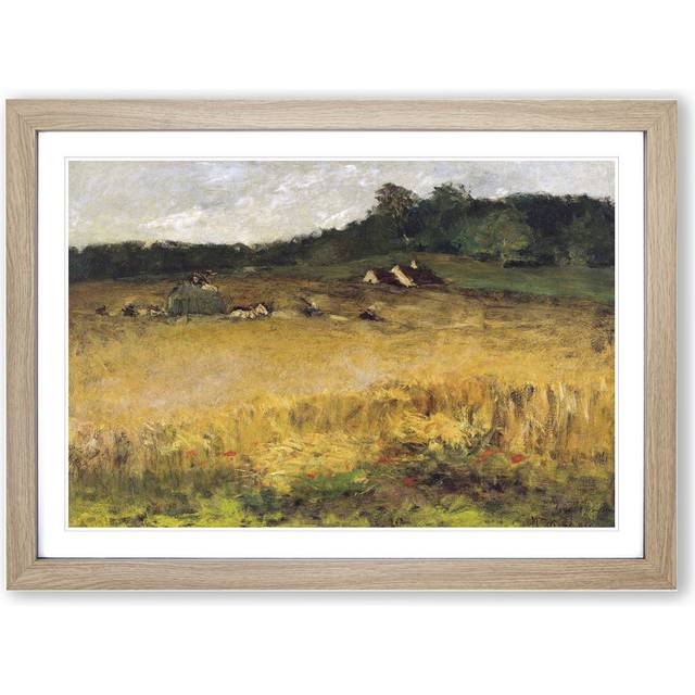 Wheat Field by William Merritt Chase - Picture Frame Painting - Oak (48cm H x 65cm W x 2cm D)