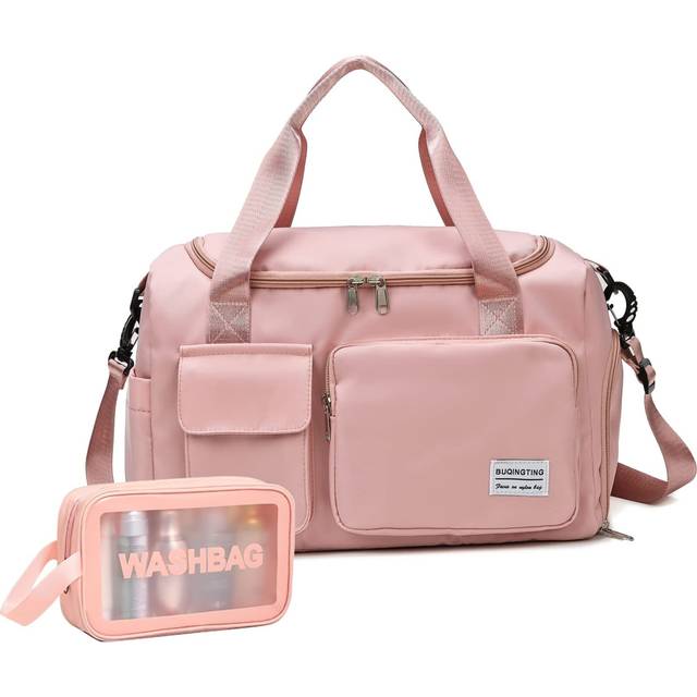 Pink Gym Bag for Women  Waterproof Travel Duffle Bag Carry On Weekende