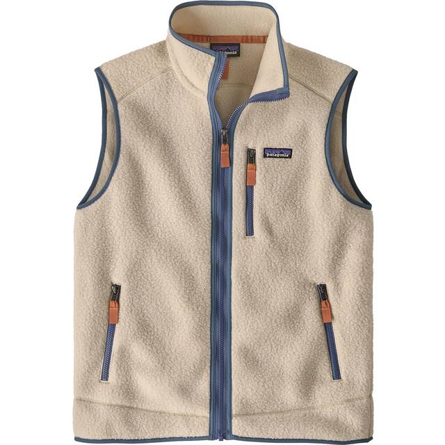 Patagonia Men's Retro Pile Fleece Vest - Dark Natural w/Utility Blue