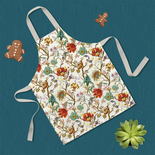 William Morris Anthina Floral Kitchen Cooking Apron Cotton Pinafore Neck Loop