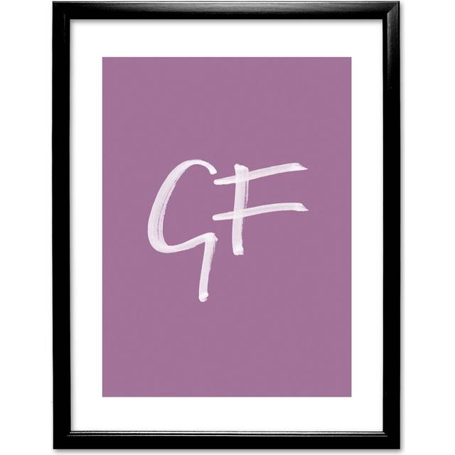 Plain and Simple &#39;GF&#39; Framed Typography - Black (36cm H X 28cm W)