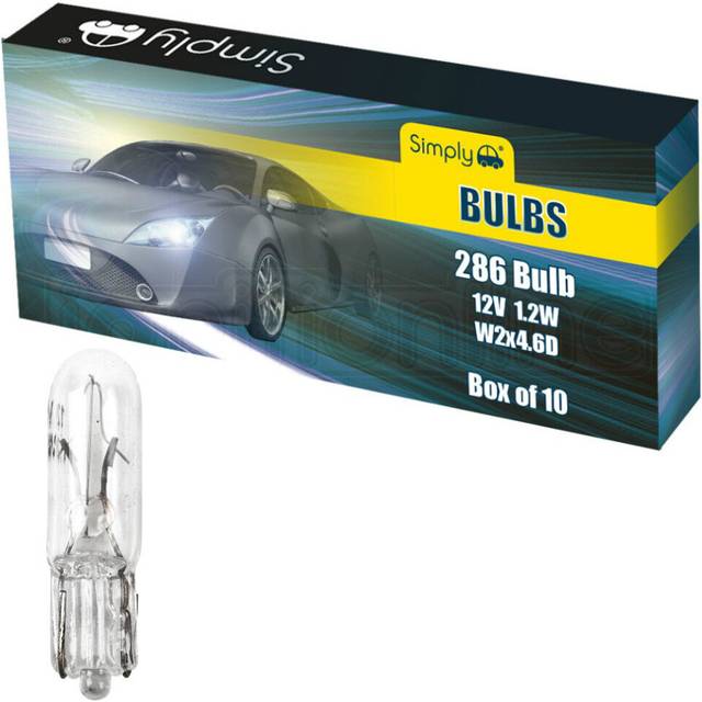 10 X 286 T5 12V 1.2W Car Clear Small Capless Wedge Dashboard Panel Light Bulbs