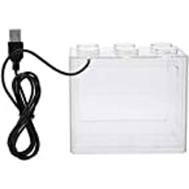 Akvarium dekorativ mini akvarium USB LED-lampa akvarium skrivbord akvarium för låda kontor te bord dekoration (transparent)