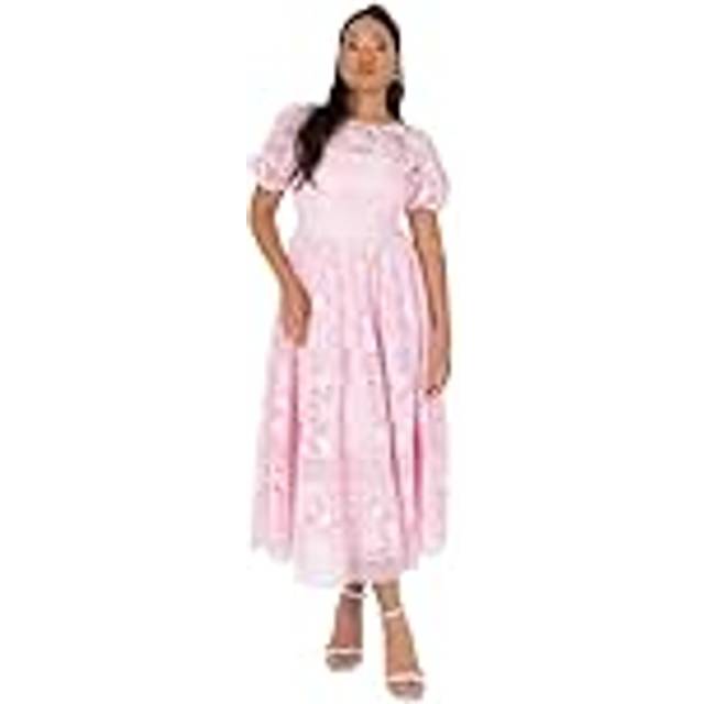 Maya Deluxe Floral Lace Midi, Pink