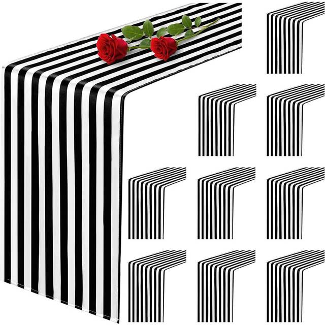 10 Pack Table Runner Polyester Table Decor Classic Striped Table Runner Modern Elegant Design