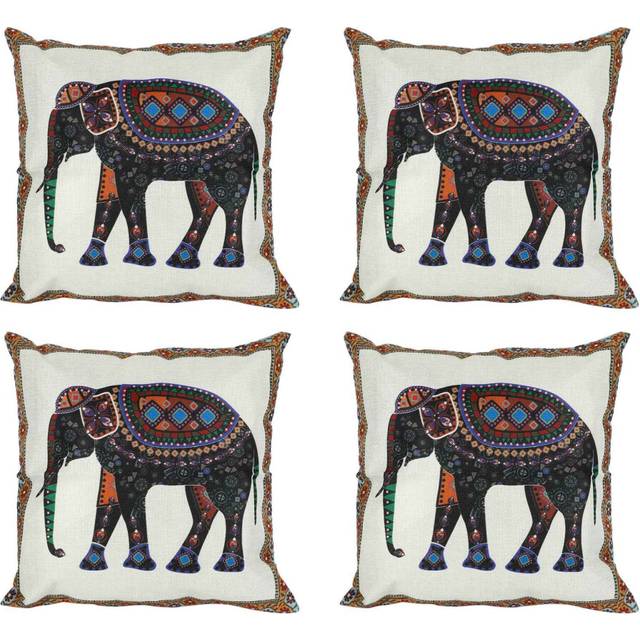 4X Knitted Elephant Cotton Linen Throw Pillow Case Cushion Cover Decor