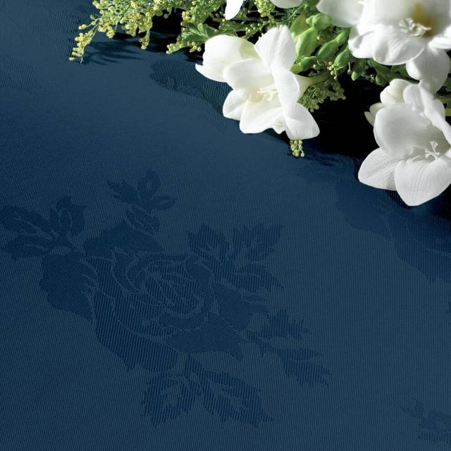Navy Blue Design Circular Coloured Polyester Tablecloth
