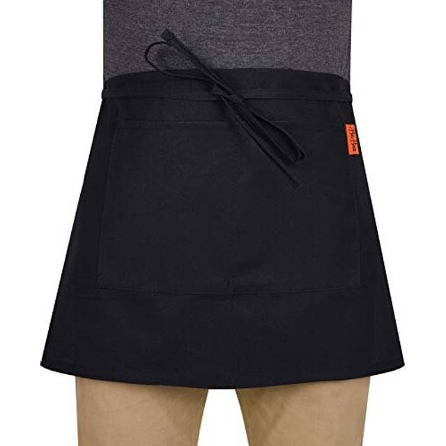 Waist Apron with Pockets Half Apron Short Apron Chefs Waiter Waitress Apron for Men Women Home Kitchen Restaurant Work Apron with Pocket Kitchen