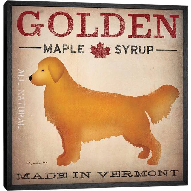 'Golden Maple Syrup' Graphic Art on Wrapped Canvas - Black Floater Framed (93.98 cm H x 93.98 cm W)