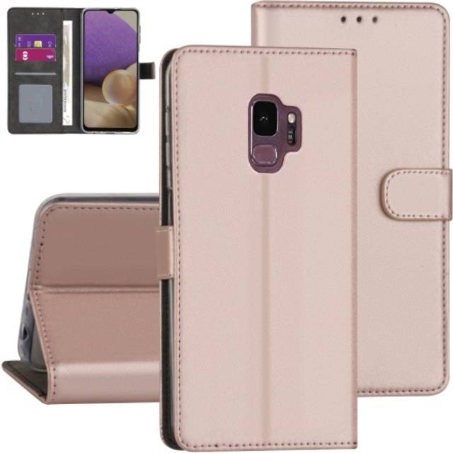 Plånboksfodral Samsung Galaxy S9+ (S9 plus) Roséfärgad med Ställ