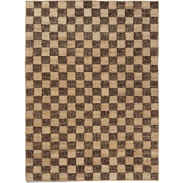 Ferm Living - Check Wool Jute Rug - Mattor - 140 x 200 - Coffee/Natural - W140 x D1 x H200 cm
