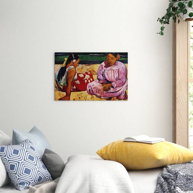 'Tahitian Women on the Beach' by Paul Gauguin Painting Print on Canvas (35cm H x 50cm W)