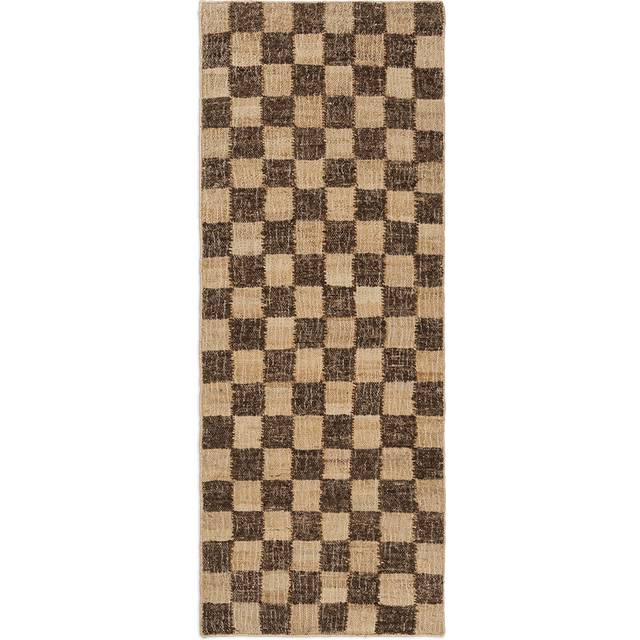 Ferm Living - Check Wool Jute Runner - Mattor - 70 x 180 - Coffee/Natural - W70 x D1 x H180 cm