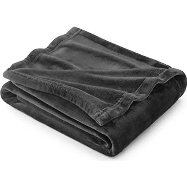 Fleece Blanket Sofa Throw - Versatile Blanket Fluffy Soft Throw for Bed and Couch Throw/Single, Dark Grey, 130x150cm