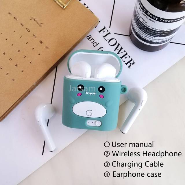 (a-Dinosaur) TWS Bluetooth Earphone For All Smart Phone Sport Earphones Stereo Earbud Wireless Headphones In-ear