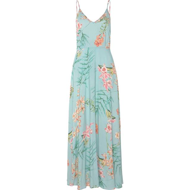 LASCANA Floral Print Strappy Maxi Dress with Back Tie Detail - Turquoise