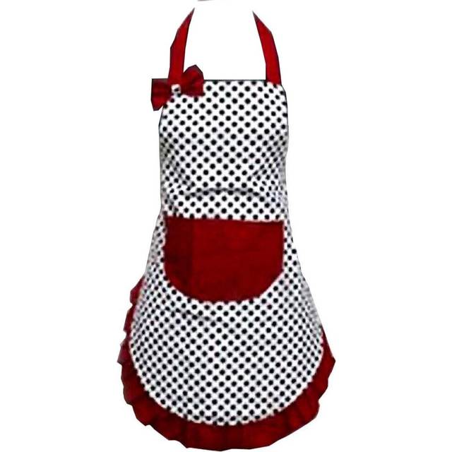Lovely Lady Dot Flirty Canvas Funny Apron Restaurant Kitchen Aprons for Women Girls with Pocket