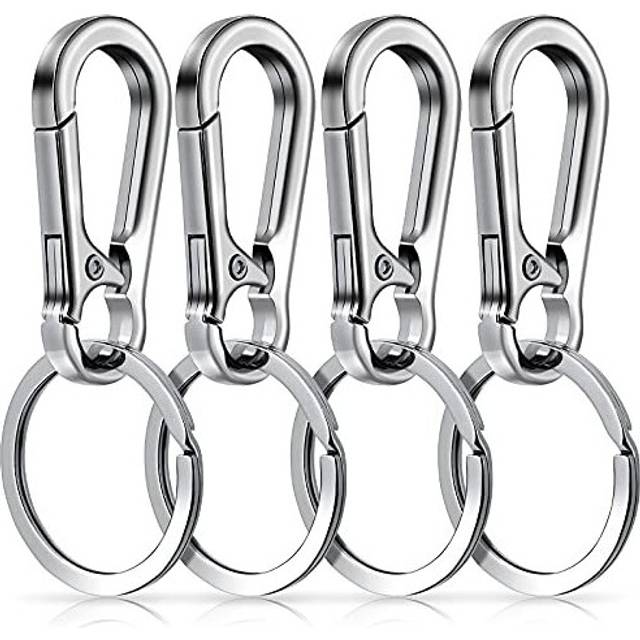 Molain Metal Keychain Carabiner Clip Keyring Key Ring Chain Clips Hook Holder Organizer for Unisex, 4 Packs